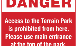 11015 Safety Signage Terrain Park DANGER 24x20