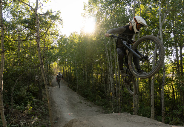 cop downhill biking