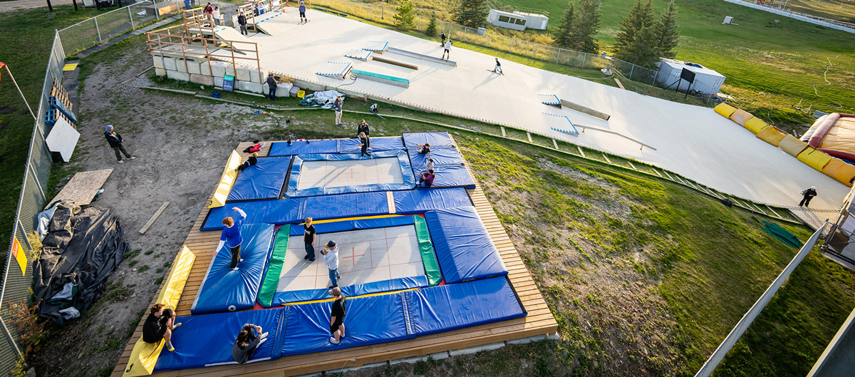 Dual Outdoor Trampolines - Image