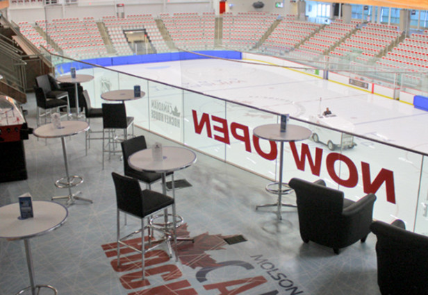 hockey rink seating at molson canadian hockey house