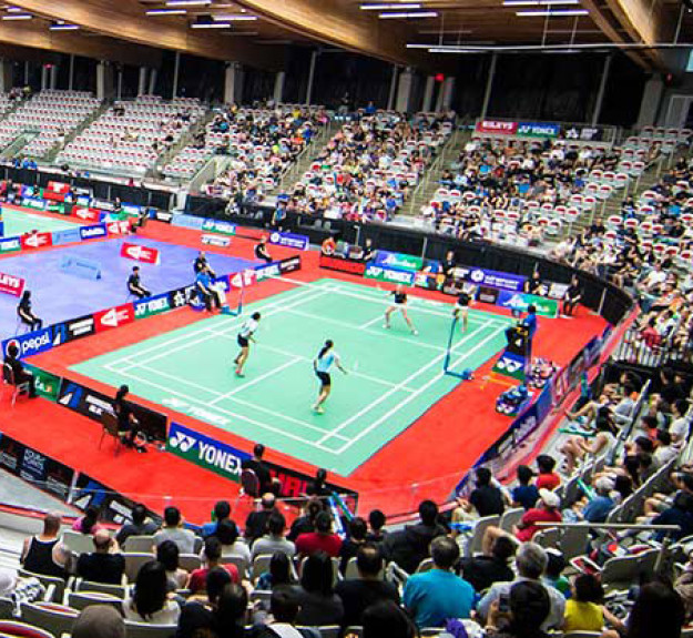 YONEX open at WinSport Event Centre badminton courts with audience v2