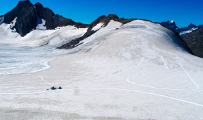 trail grooming at haig glacier 