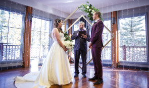 Bride and groom at bill warren training centre 