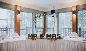  Mr and Mrs signs at bill warren training centre wedding 