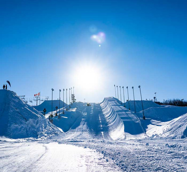 WinSport Ski hill half pipe and slopestyle line