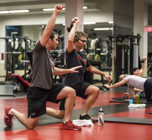 Men in strength and conditioning class at winsport 