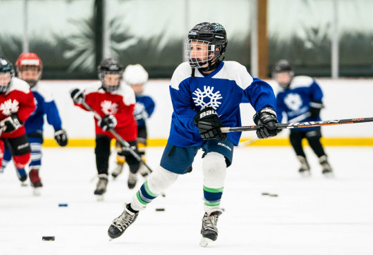 Winsport DevelopmentHockeyU11prepcamp playersskatescrosstheicerink